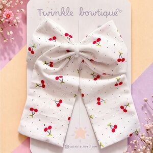 Cherry Print Kids Hair Bow